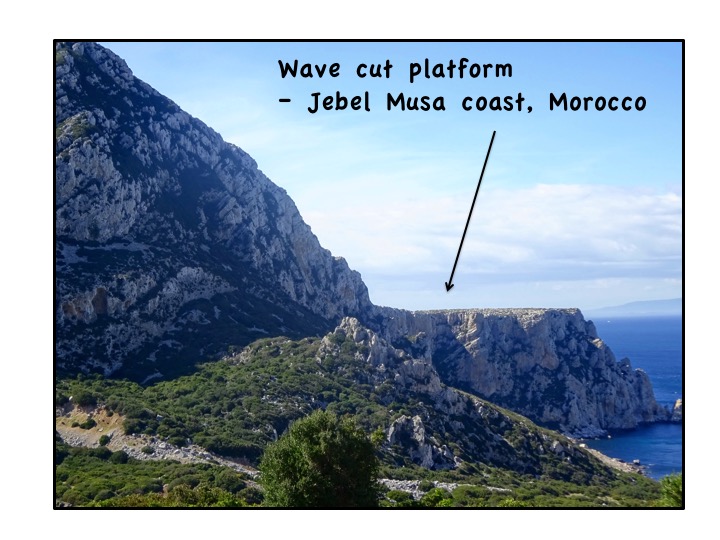 Wave cut platforms along north Moroccan coast