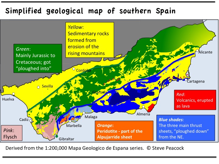 geology of southern spain, spain geological map, geological map, betics, betic mountains